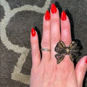 **2 for $10** Bow Ring Adjustable with stones